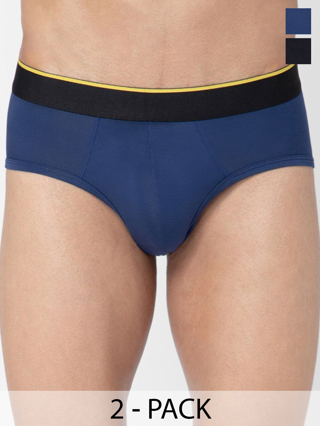 bummer Men Pack of 2 Solid Micro Modal Briefs Underwear BRGALNX02S