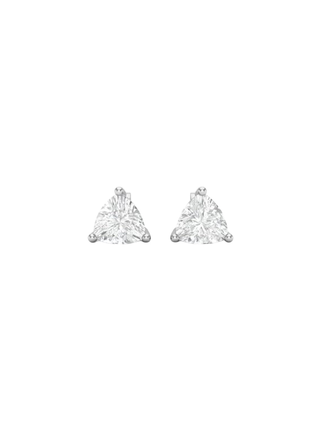 ISHI New York 925 Sterling Silver Trillion Shape CZ Studs