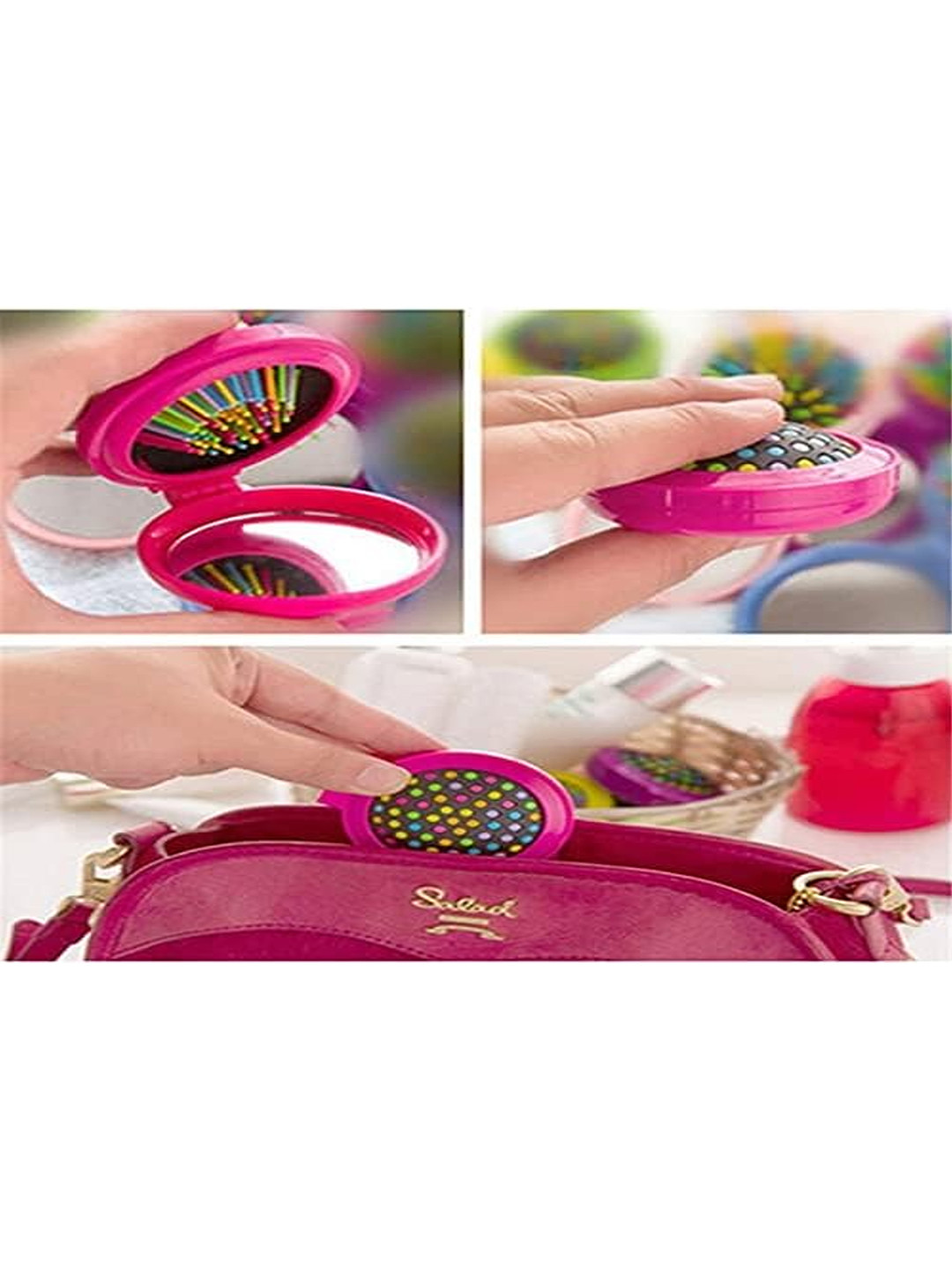 COSMO HUB 2 In 1 Travel Friendly Mini Hair Comb With Mirror