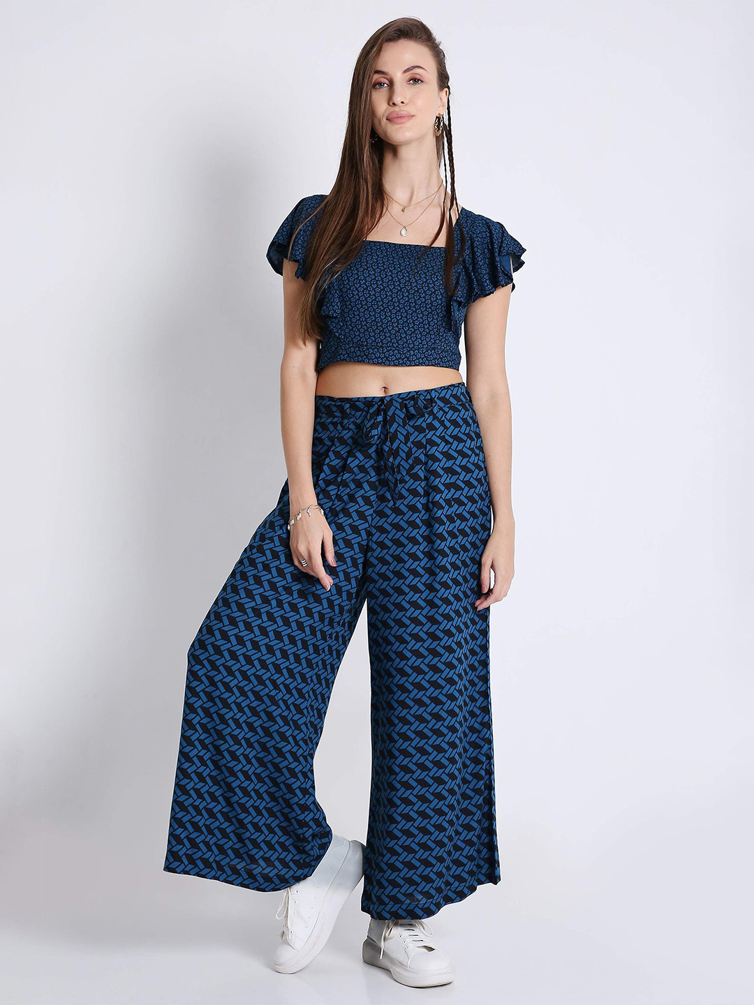 French Theory Geometric Print Crop Top