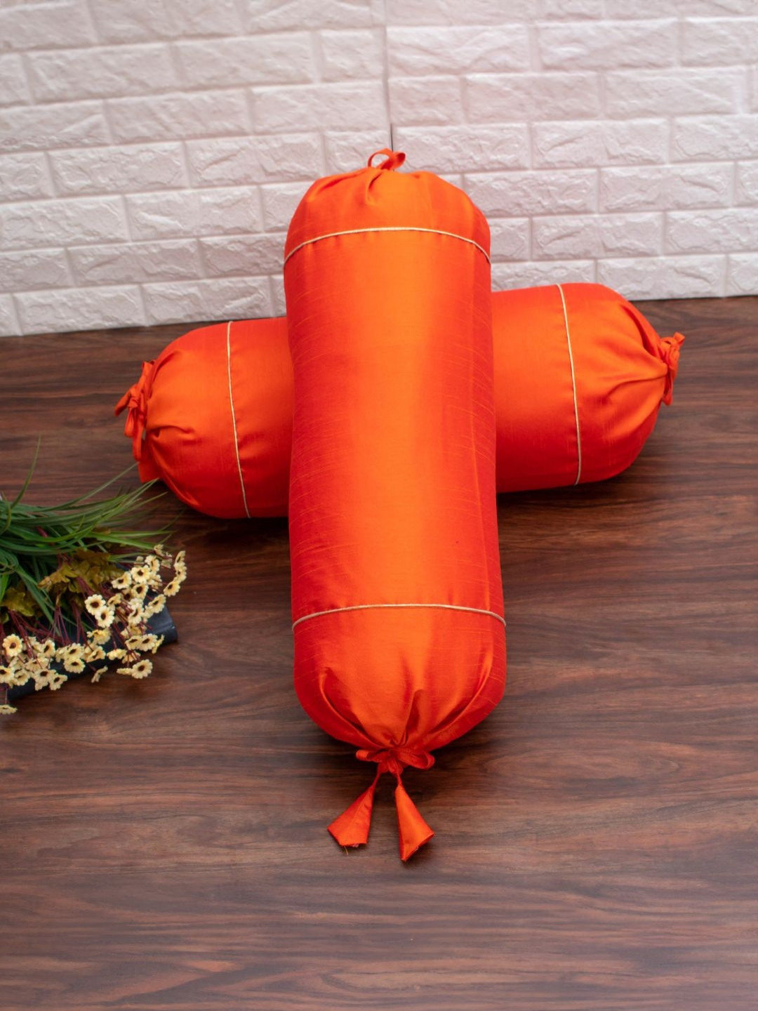 RoyalDeco 2-Pcs Orange BolsterCovers