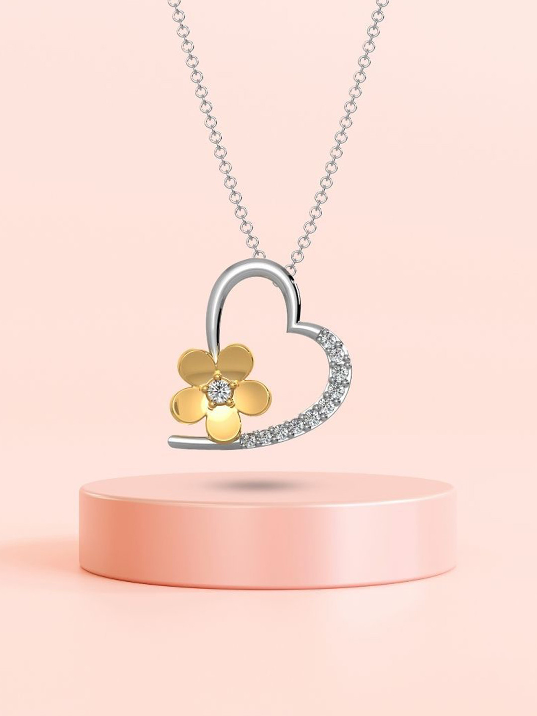 Emori Love Blossom Lab Diamond Pendant in 18KT Gold