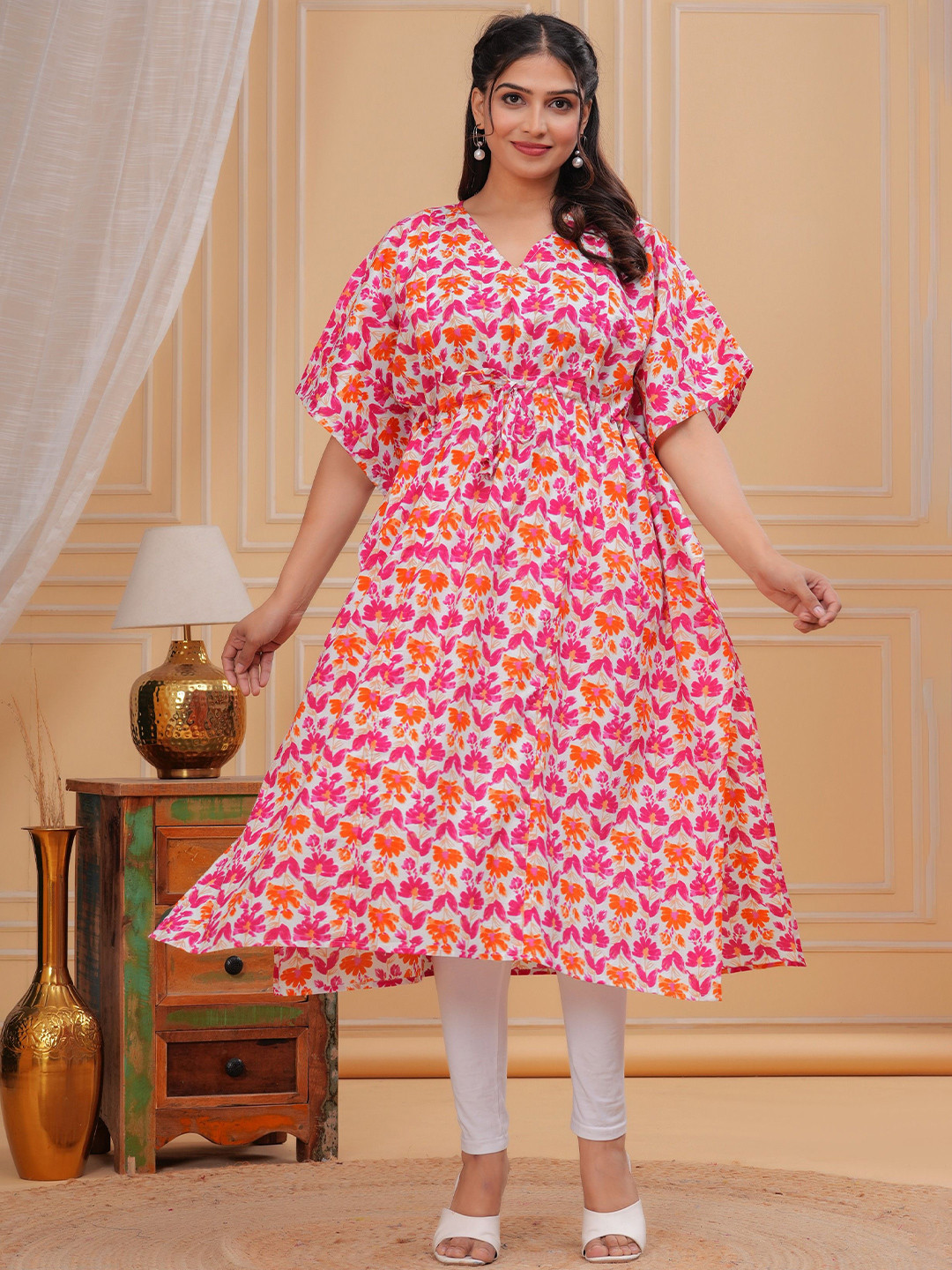 CELEBRAVO Floral Print Flared Sleeve Maternity A-Line Maxi Dress