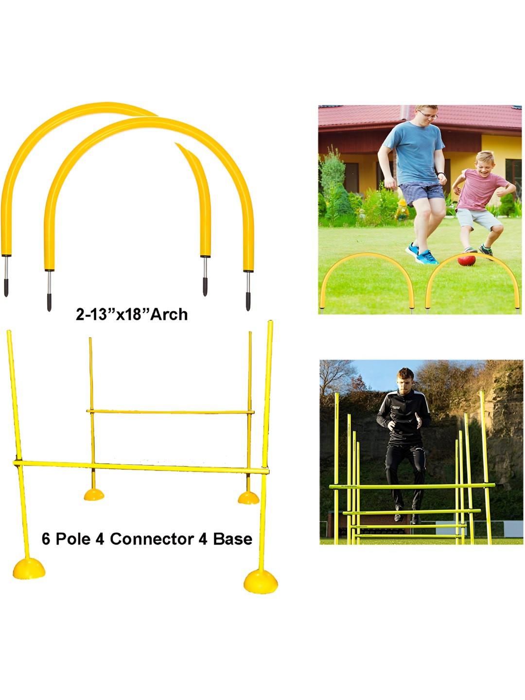 YMD Set Of 16 Poles & Base With Connector Workout Accessories