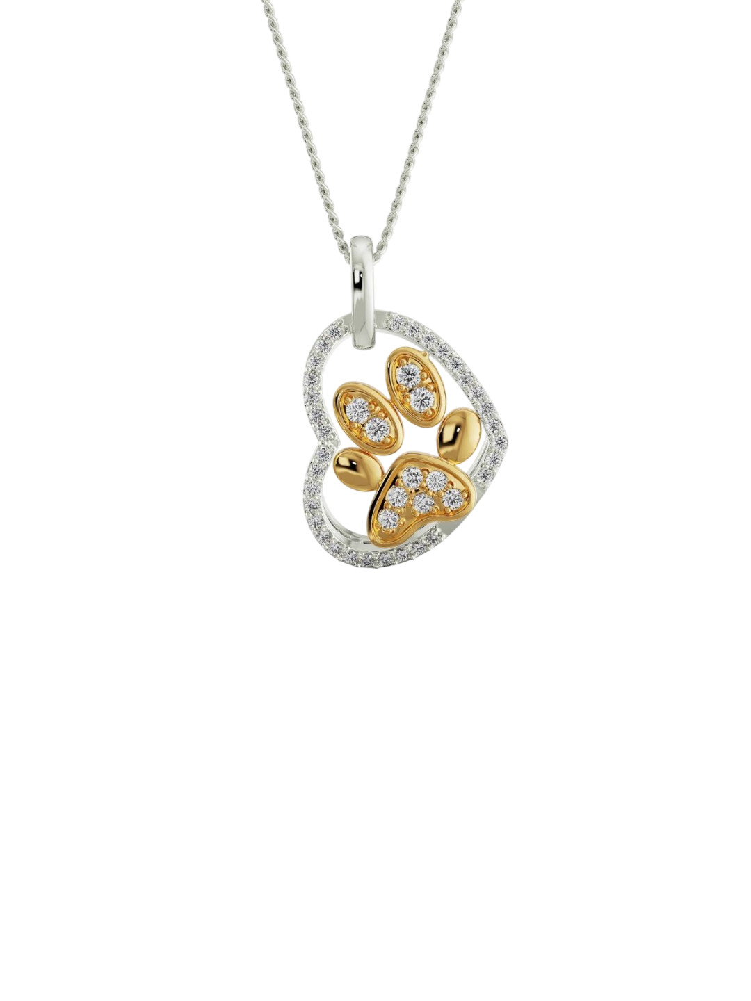 Emori Lab Diamond Dog Paw Pendent Pendant in 18KT Gold