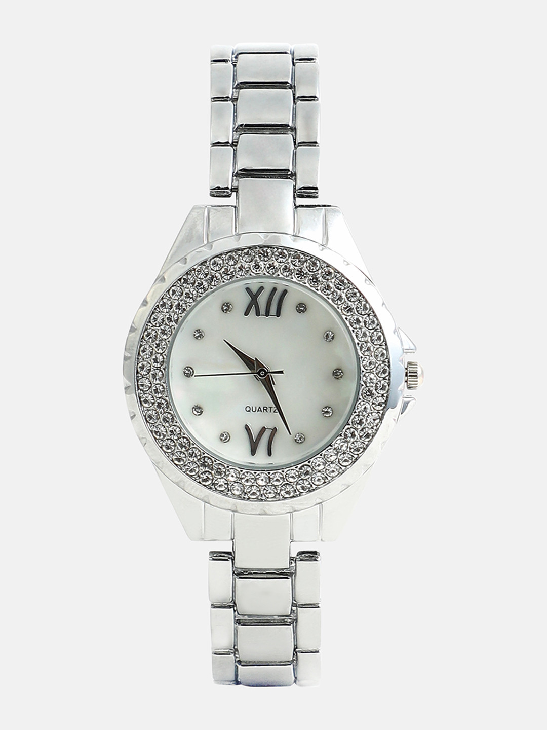 HAUTE SAUCE  Women Crystalized Round Watch Metallic Silver AW25_HSWC1254