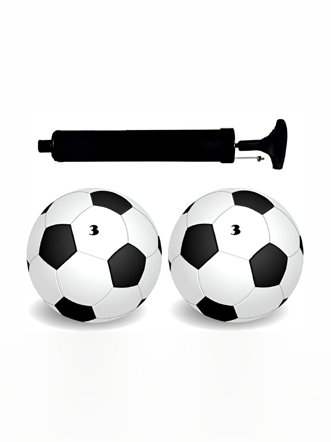 YMD Set Of 3 Textured Football With Air Pump