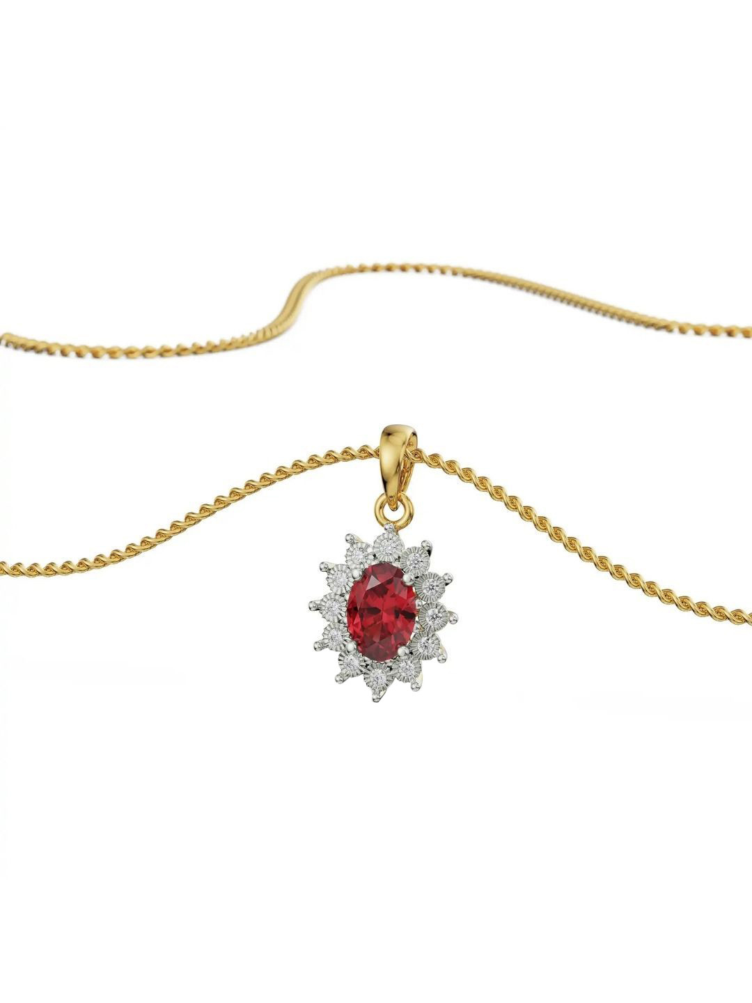Emori Vintage Gemstone Lab Diamond in 14KT Gold Pendant