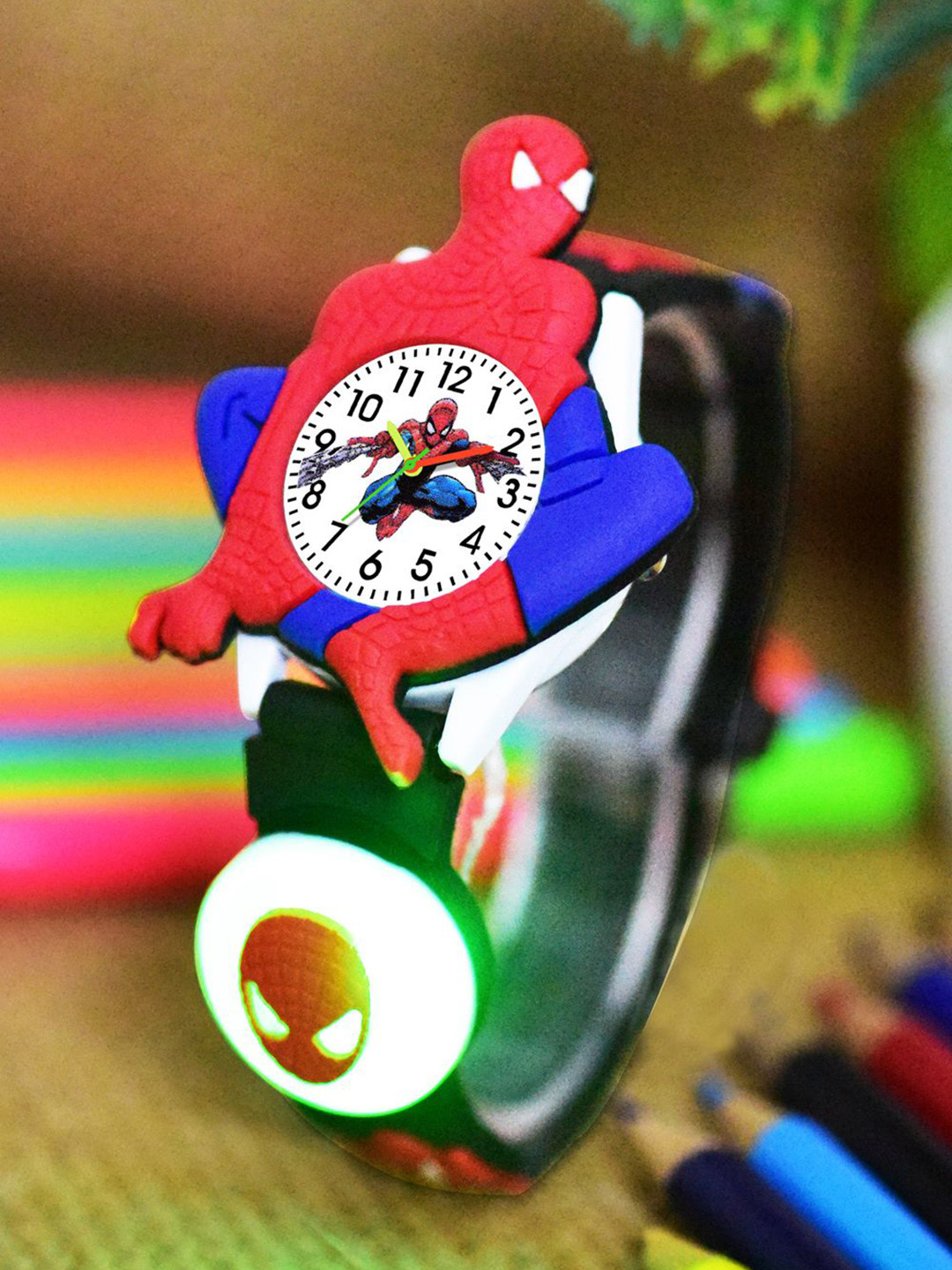 Shocknshop Spiderman Boys LED Analogue Watch - 332 Spiderman Black