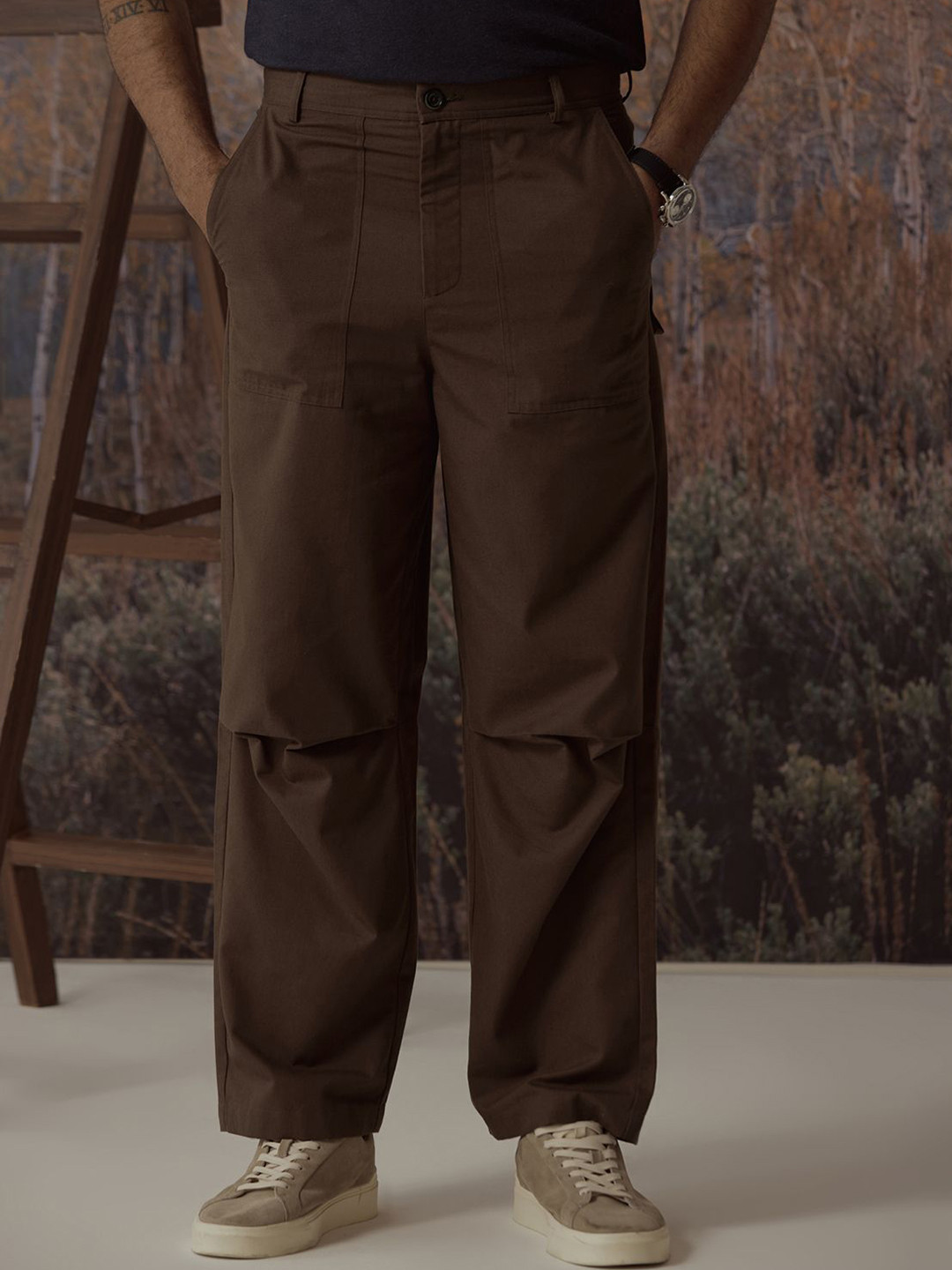 Andamen Casual Men Slant Pocket Cotton Straight Regular Trouser