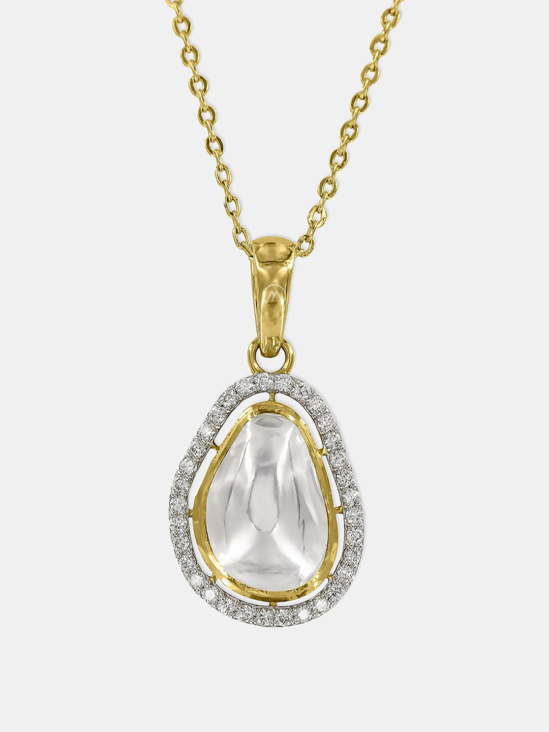 Maiora Women 18Kt Stunning Polki Diamond Pendant 18K Yellow Gold