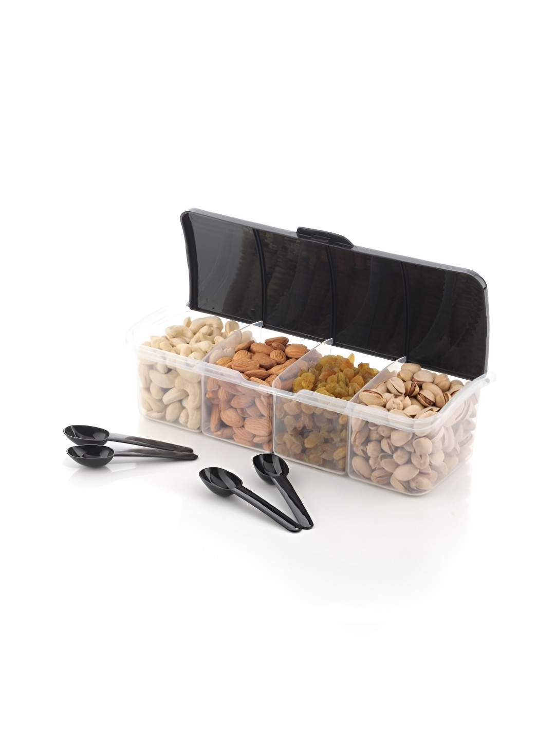 Hashone Black Plastic Easy To Clean 5 Piece Clip-On Canister-1.7L