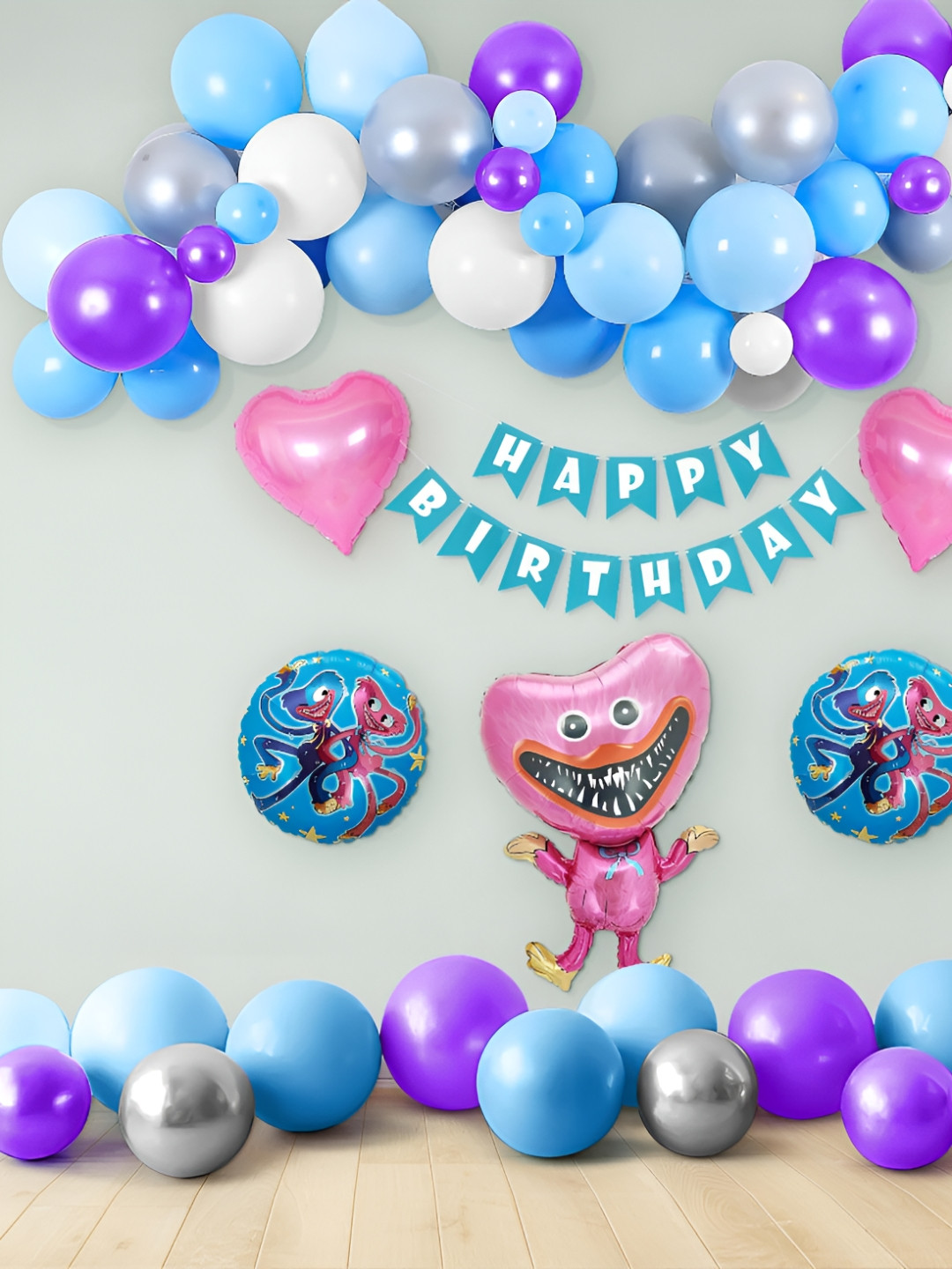Special You 68 Pcs Blue & Purple Balloons & Banner Festive Decor