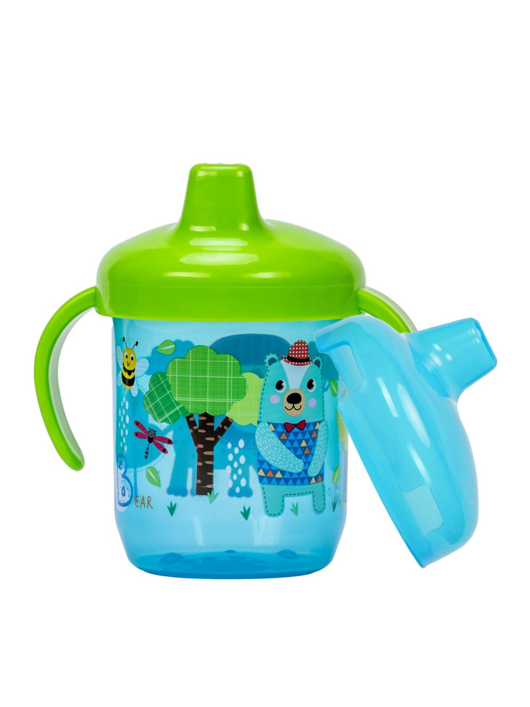 Adore Kids Spazzo Duck Bill Blue & Green Sipper with Twin Handle & Hygiene Cap-250ml