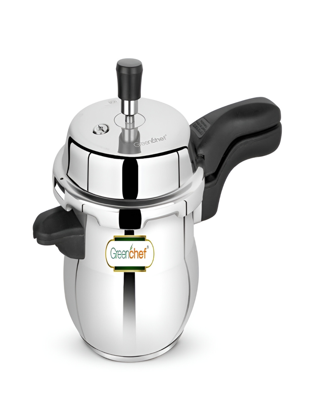 Greenchef Classic Curve Silver Stainless Steel Dishwasher Safe Induction Outer Lid Pressure Cooker-3 L