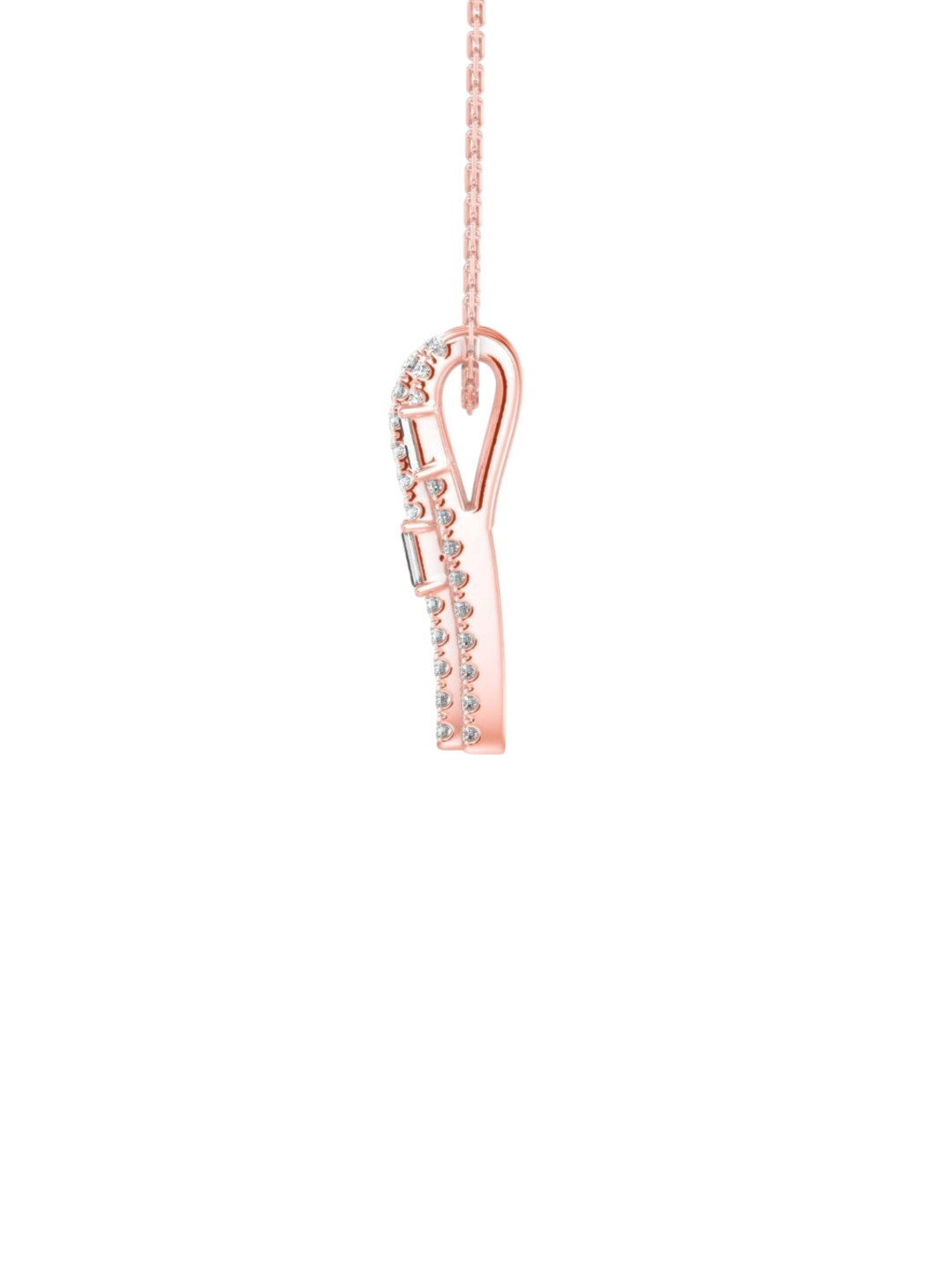 Emori Vertical Bar Lab Diamond Pendant in 18KT Gold