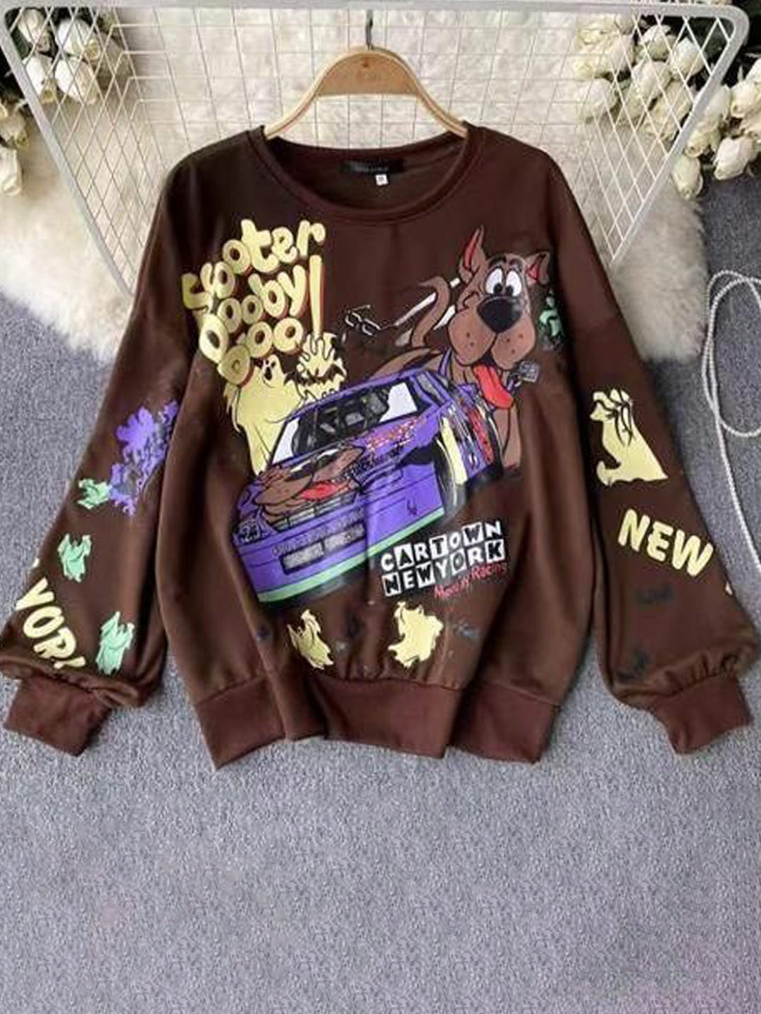 Miss Mosa By Akanksha  Women Brown Quirky Cute Sweatshirt - Luxury Collection