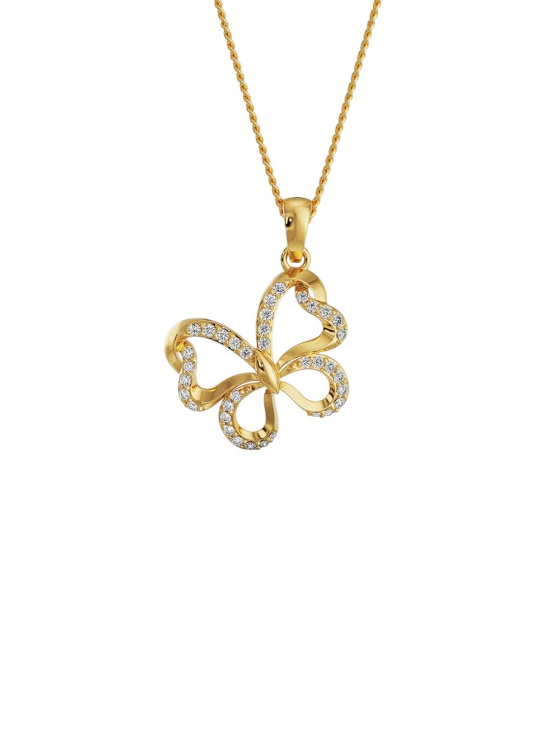 Emori Whimsical Butterfly Lab Diamond in 14KT Gold Pendant