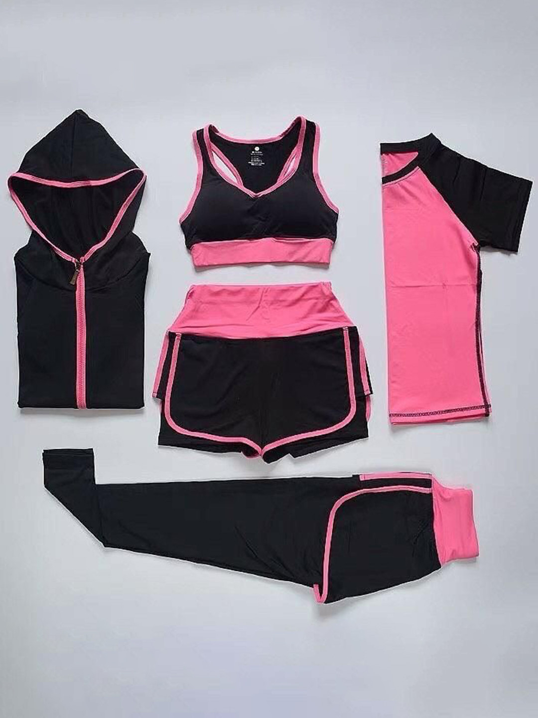 Miss Mosa By Akanksha  Pink 5 Piece Activewear Set-Pink
