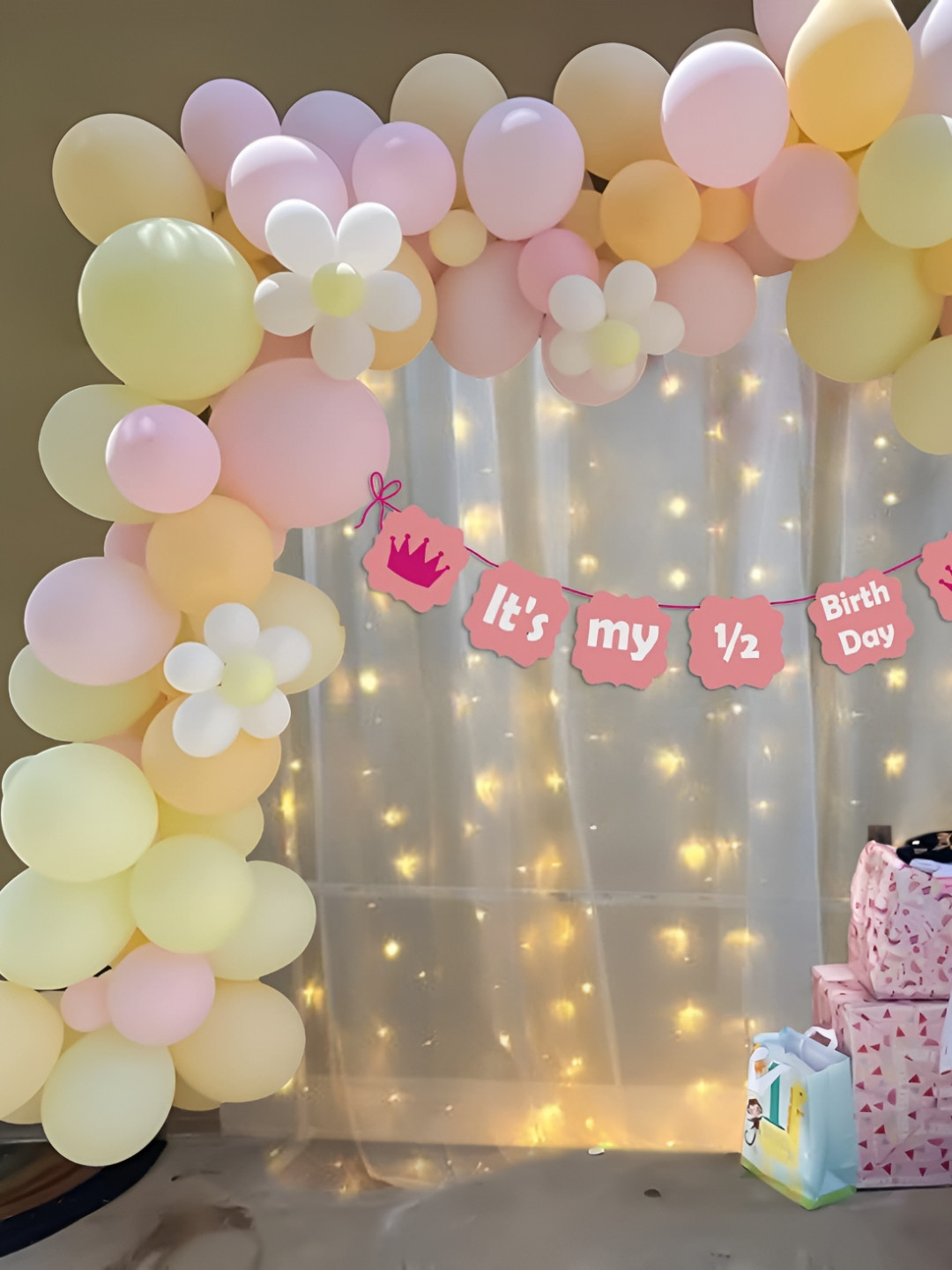 Special You 93 Pcs Pink & Yellow Balloons & Banner Festive Decor