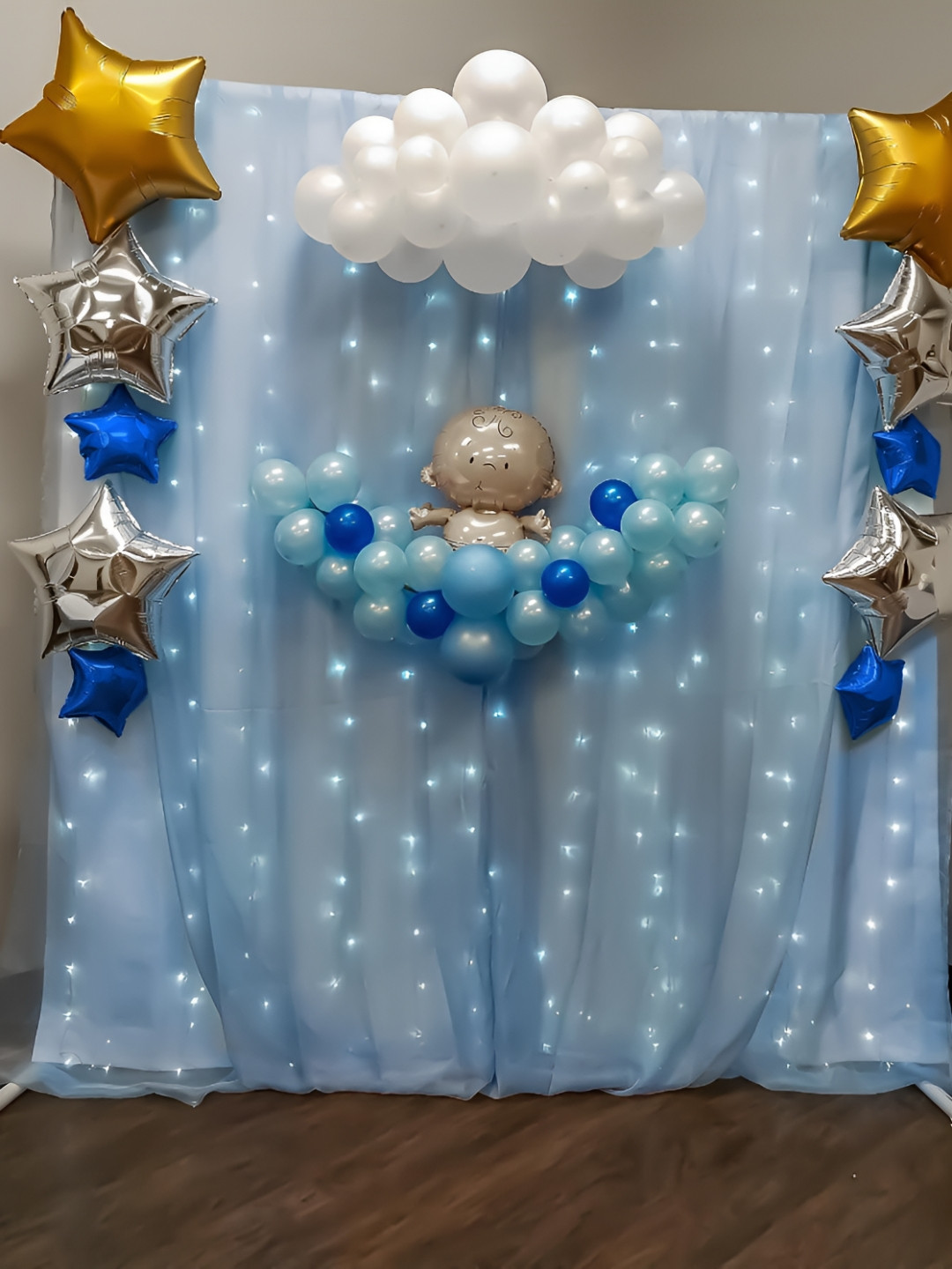 Special You 78 Pcs Blue & White Baby Shower Decor