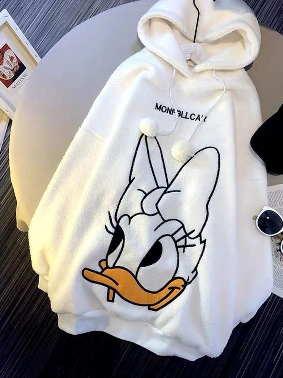 Miss Mosa By Akanksha  Women White Fuzzy Cute Hoodies