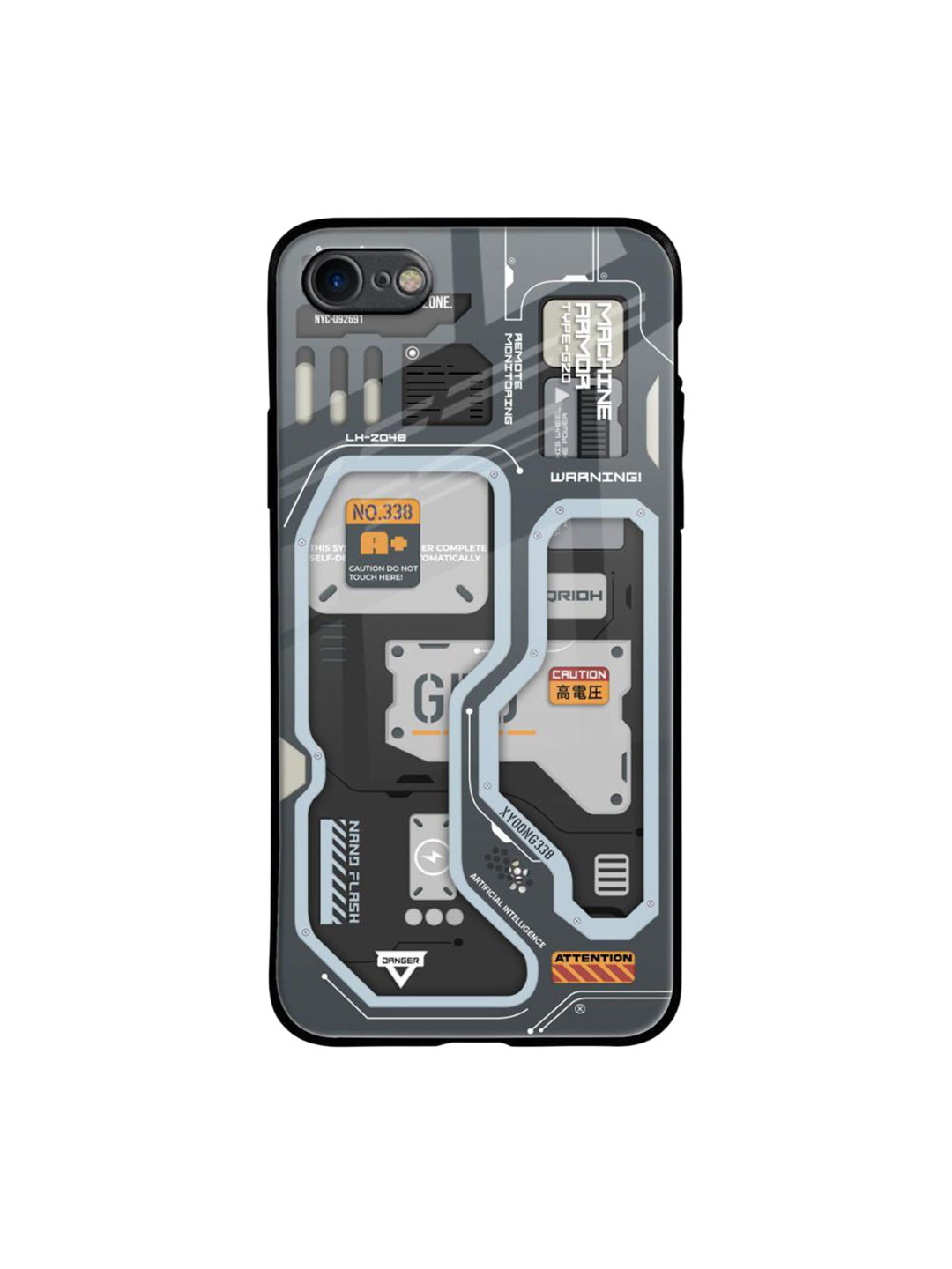 QRIOH Retro Futuristic Printed iPhone 7 Back Case