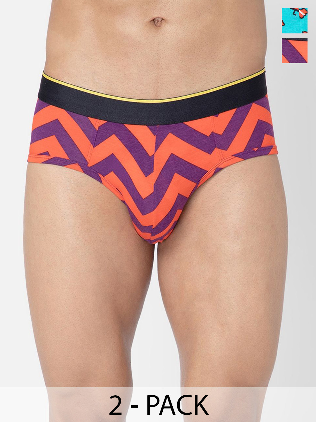 bummer Men Pack of 2 Printed Micro Modal Briefs Underwear BRCHMC02S