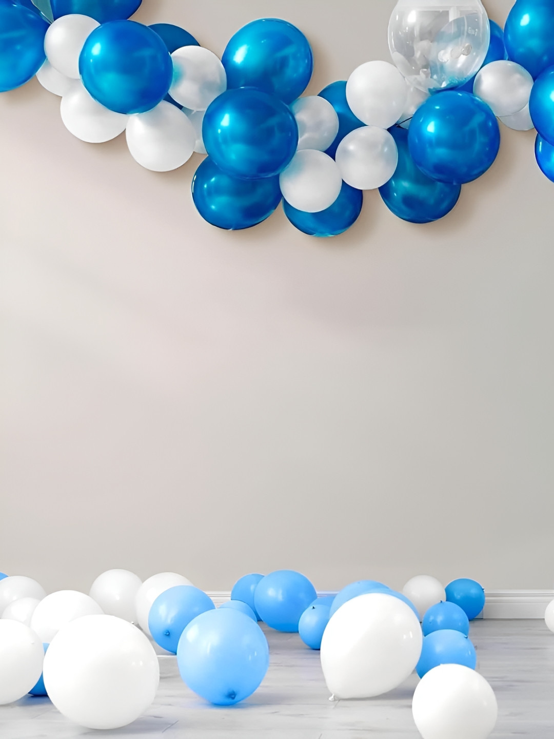 Special You 48 Pcs blue & White Birthday Decorations