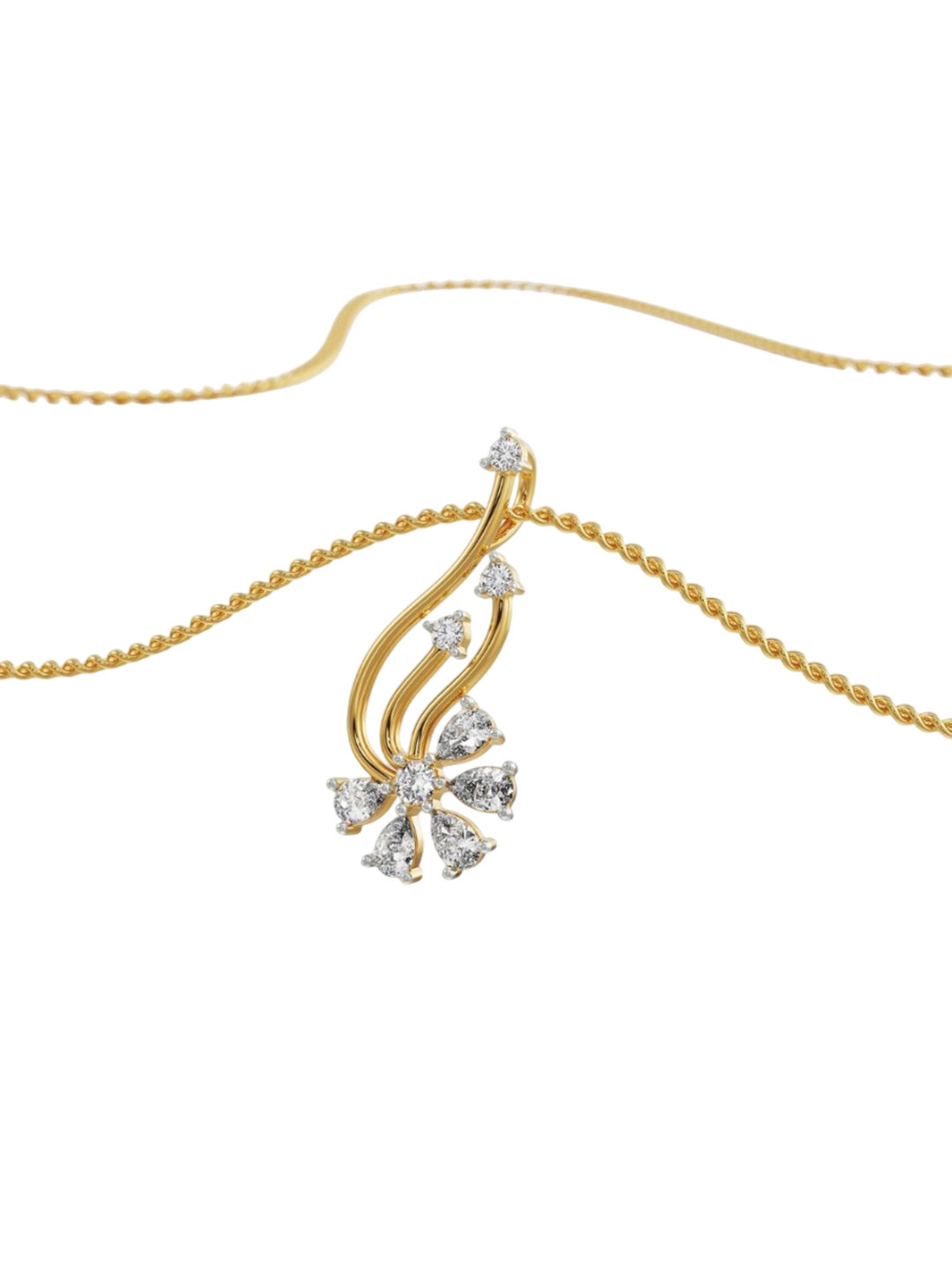 Emori Floral Fantasy Lab Diamond Pendant in 18KT Gold