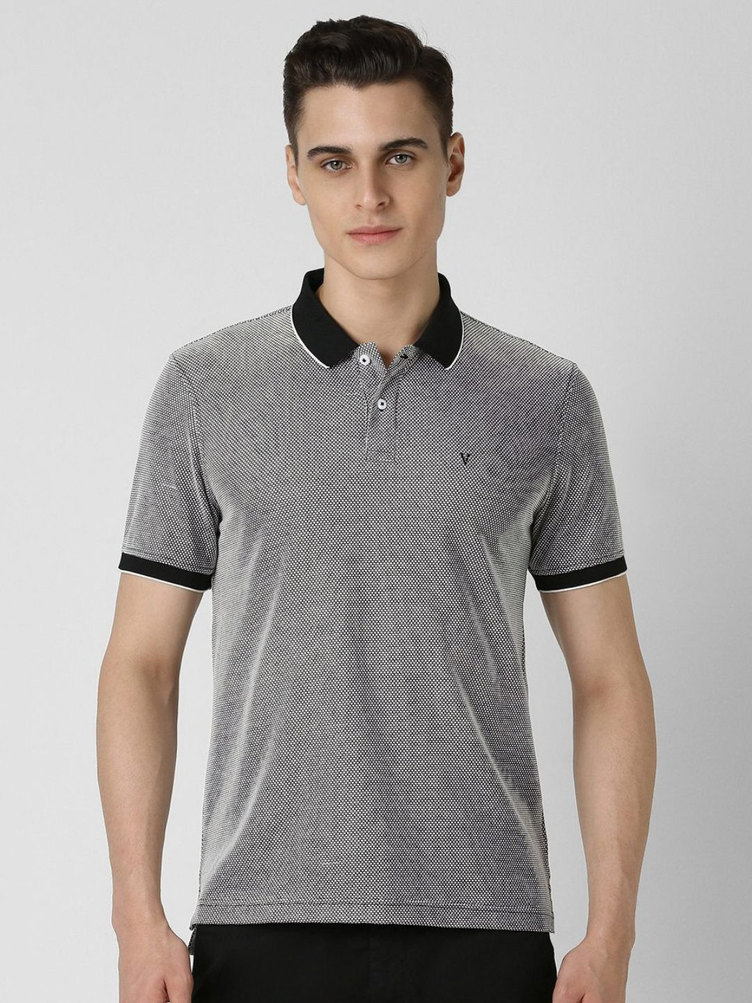 Van Heusen Sport Men Geometric Printed Polo Collar Cotton T-shirt
