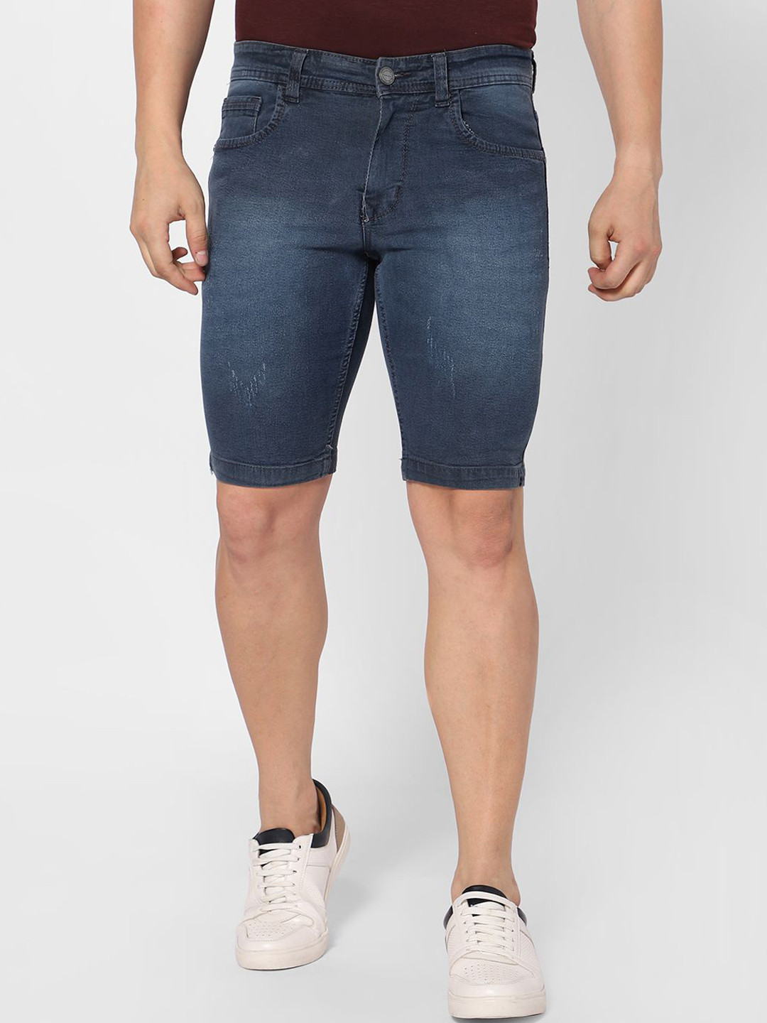 TCI Men Regular Fit Denim Shorts