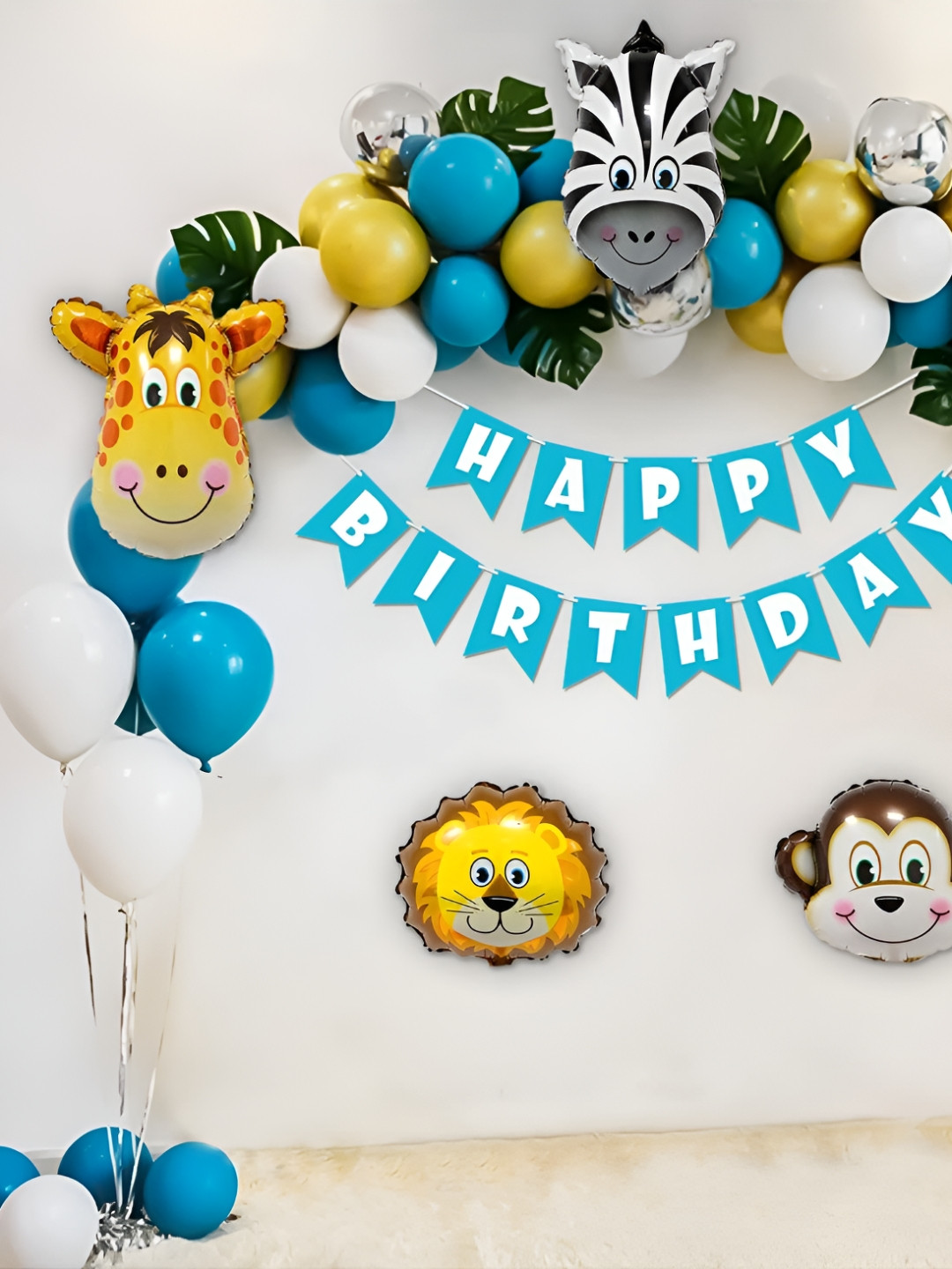 Special You 60 Pcs Blue & White Balloons & Banner Festive Decor