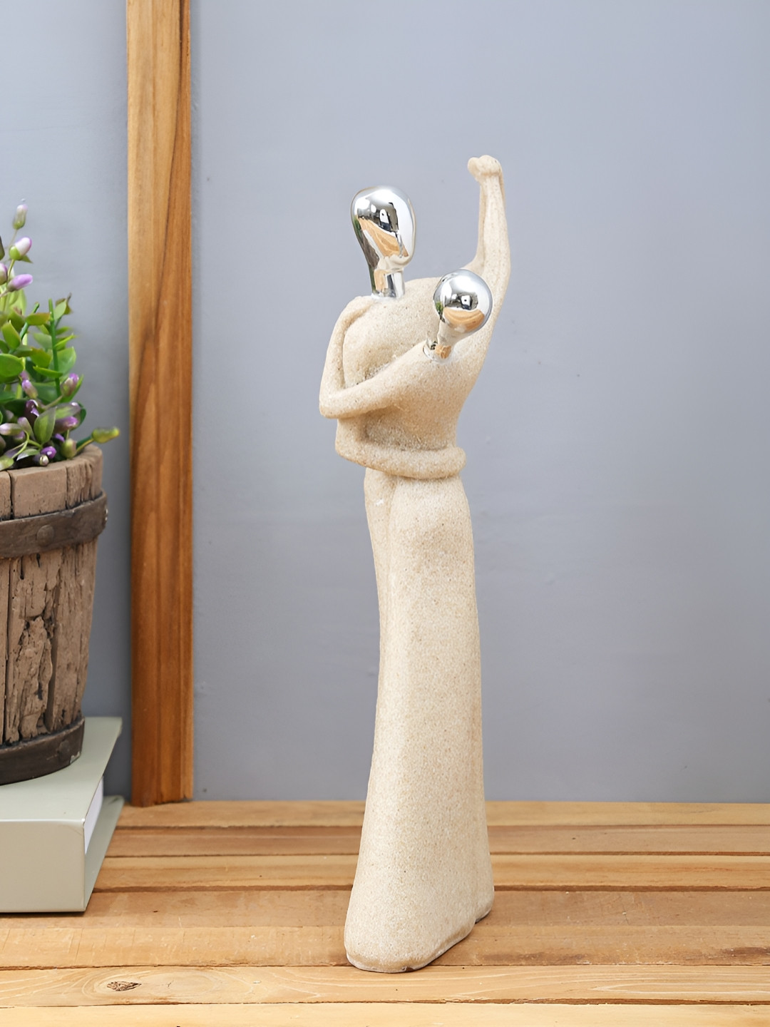 Myntra Elegant Homes Couple-in-Love Dancing Cream Polyresin Glossy Living Room Medium Showpiece - 11 Inches