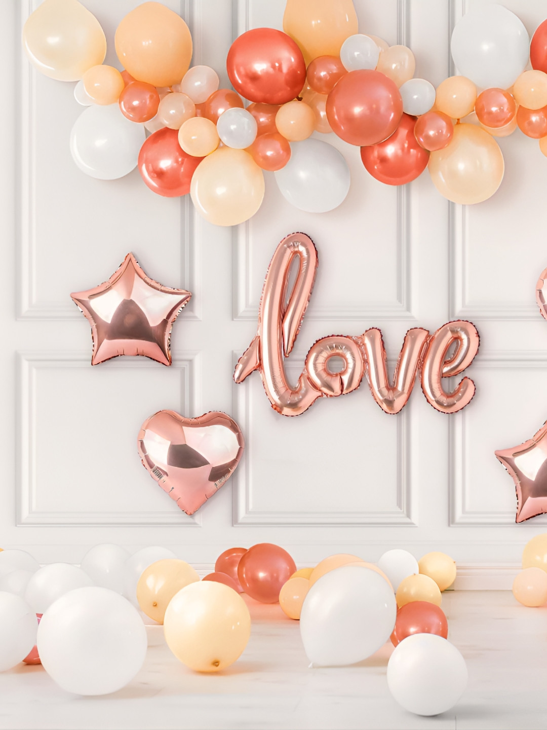 Special You 67-Pcs White & Peach-Colored Party Decorations