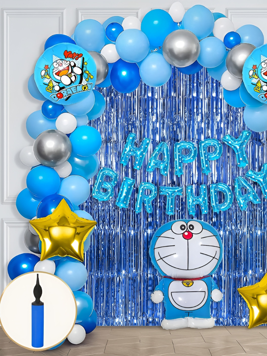 Special You 56 Pcs Blue & Yellow Balloons & Banner Festive Decor