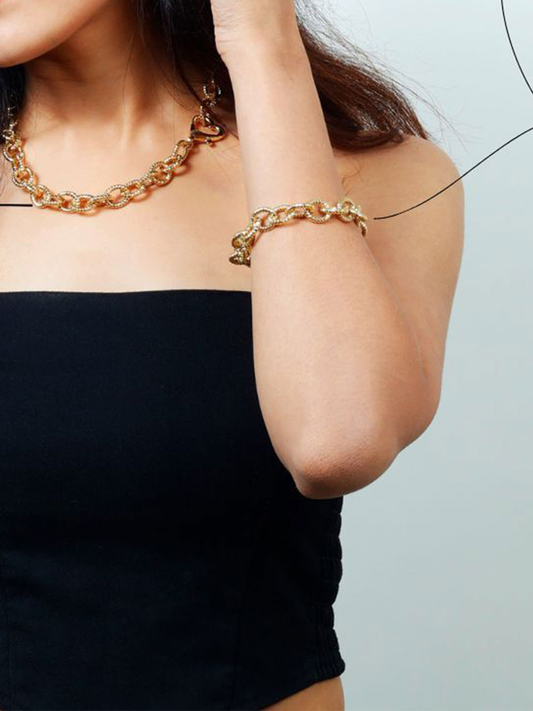 ISHI New York 18K Gold-Plated Heart Lock Bracelet