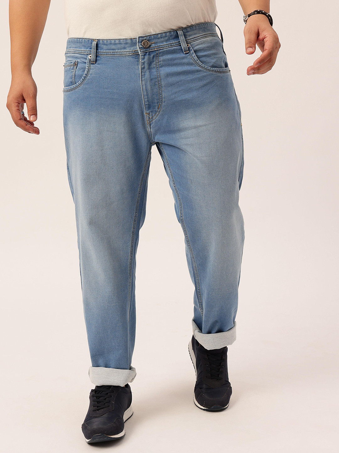 Toodle Plus Size Men Relaxed Fit Light Fade Jeans