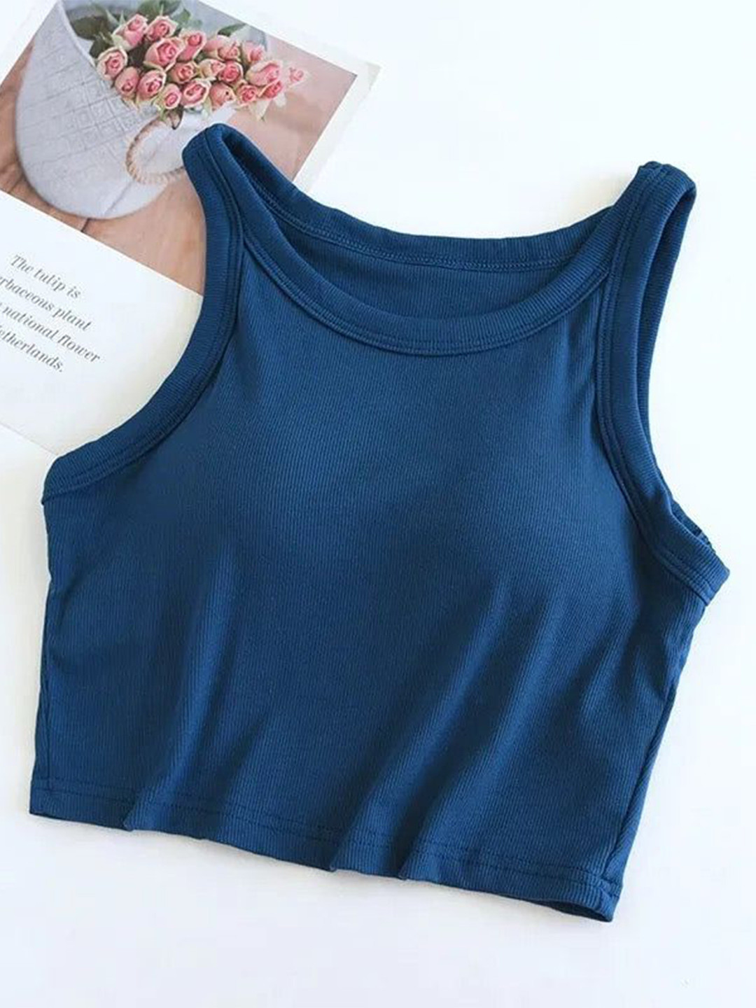 Miss Mosa By Akanksha  Women  Blue Amway Tank Tops with Inbuilt Bra