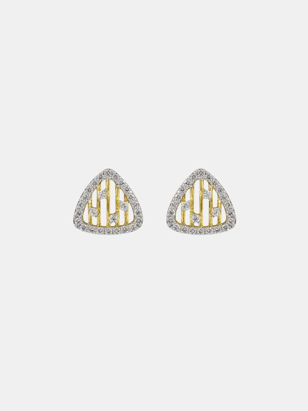 MAIORA Women Showstealer Diamond Studs Earrings 14K Yellow Gold