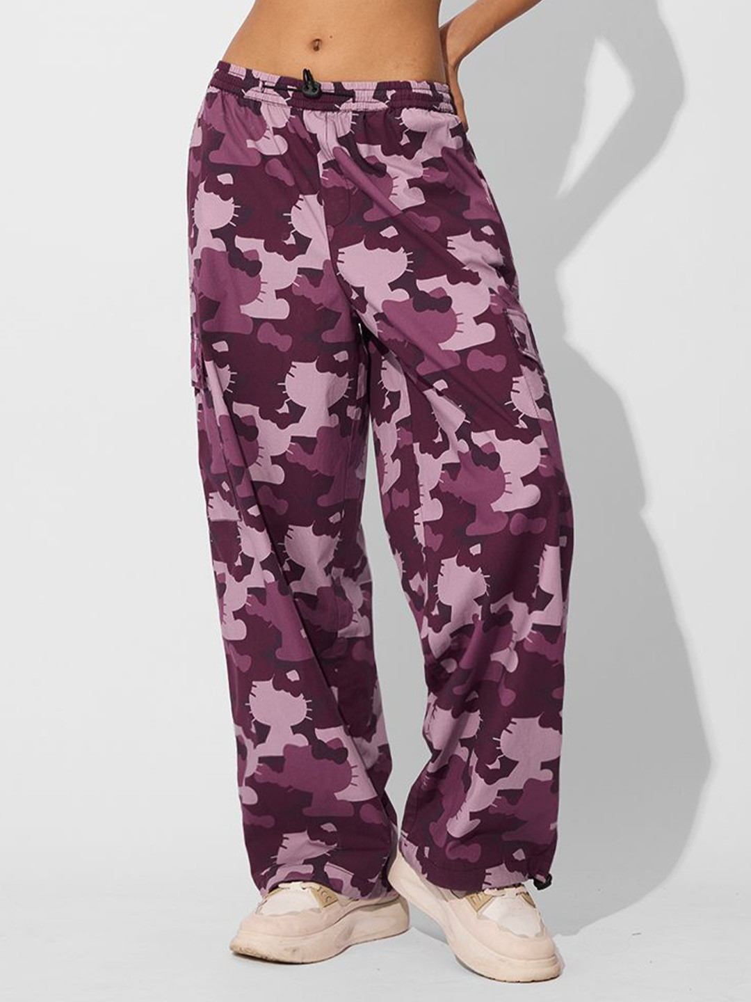 The Souled Store Hello Kitty Pink Camo Trousers