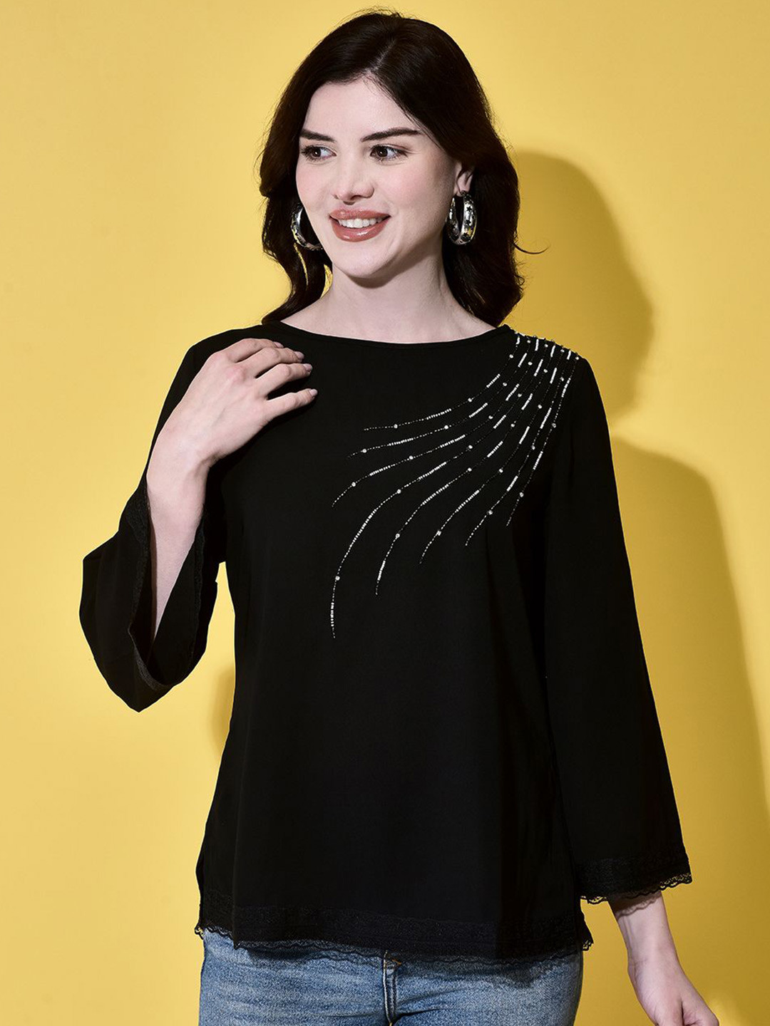 FUTURO Women Regular Fit Kimono Sleeve Top