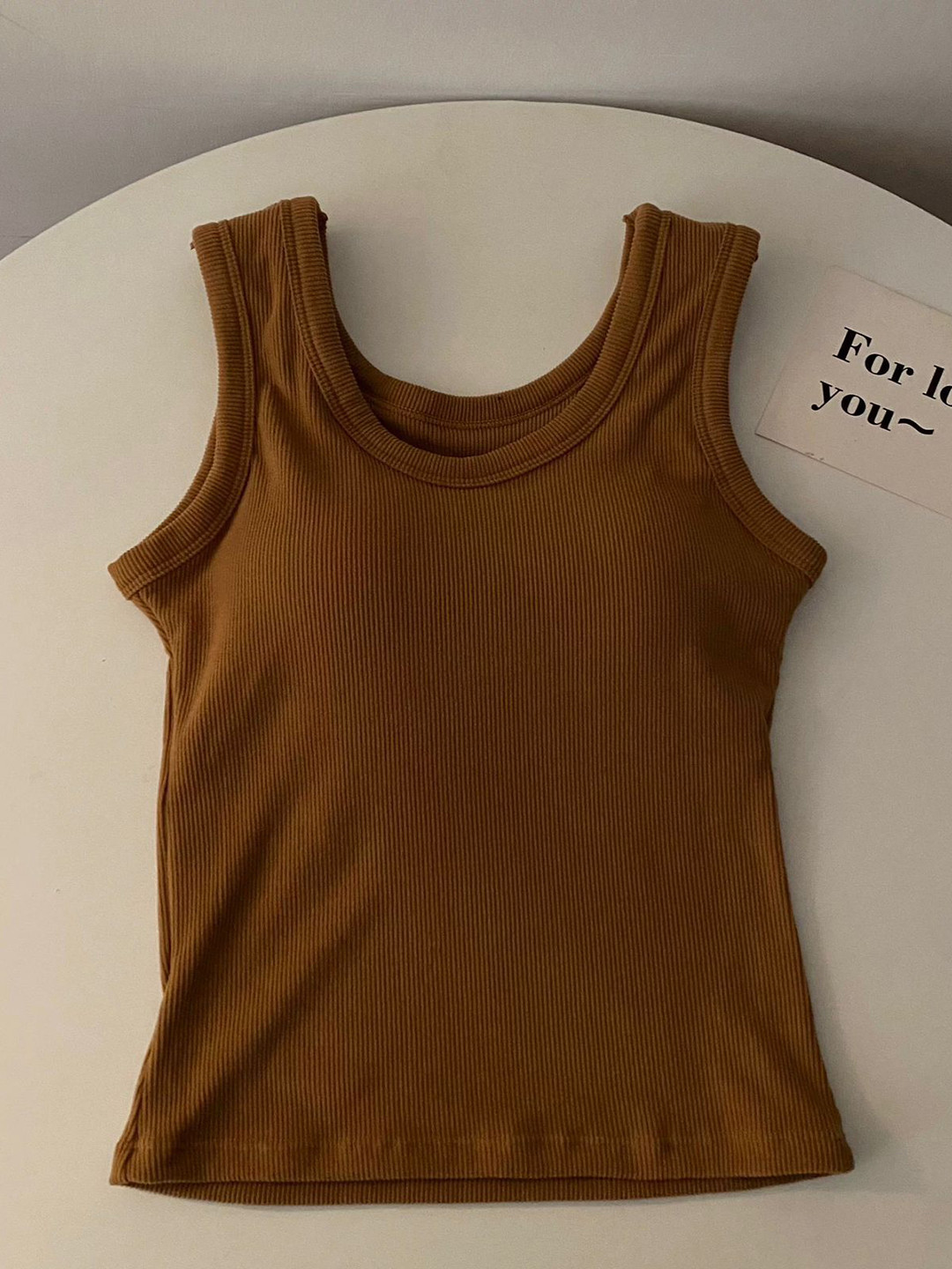 Miss Mosa By Akanksha  Dark Brown Stormie Tank Tops With Inbuilt Bra