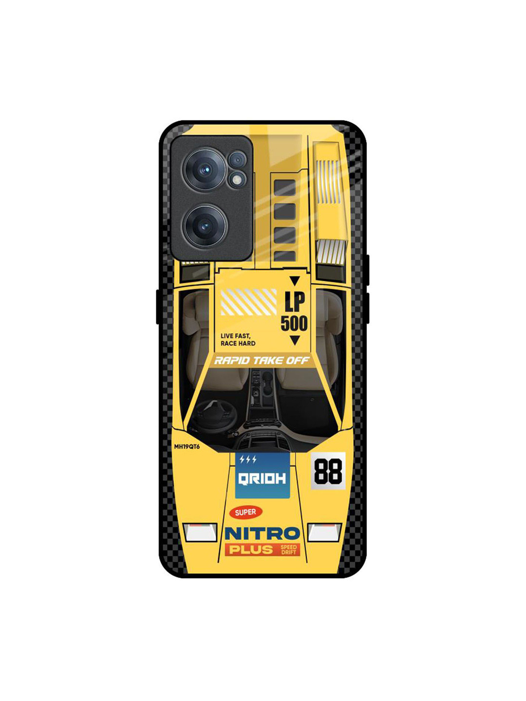QRIOH Yellow Racing Car Printed OnePlus Nord CE 2 Back Case