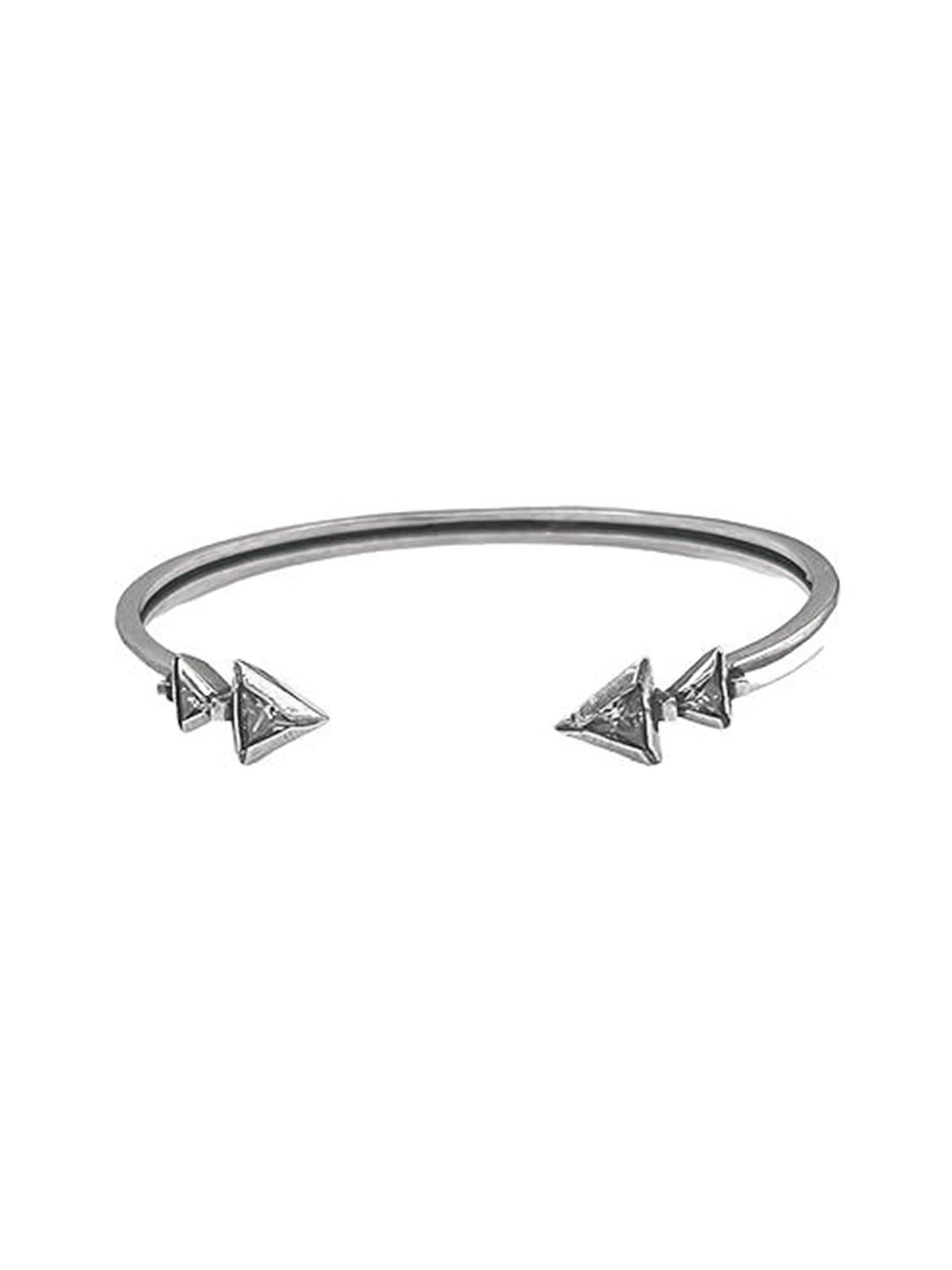 ISHI New York Rhodium-Plated Cubic Zirconia Swift Arrow Band Bracelet