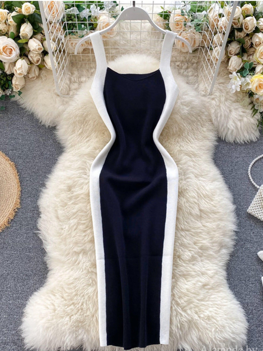 Miss Mosa By Akanksha  Black Welda Furry Party Dress