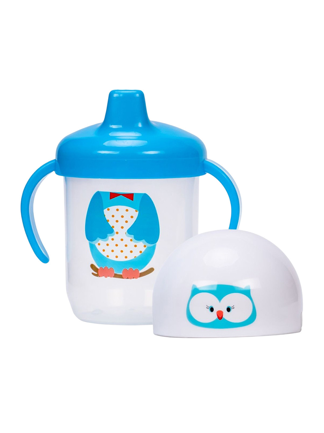 Adore Kids Blue & White Sipper with Twin Handle & Hygiene Cap-250ml