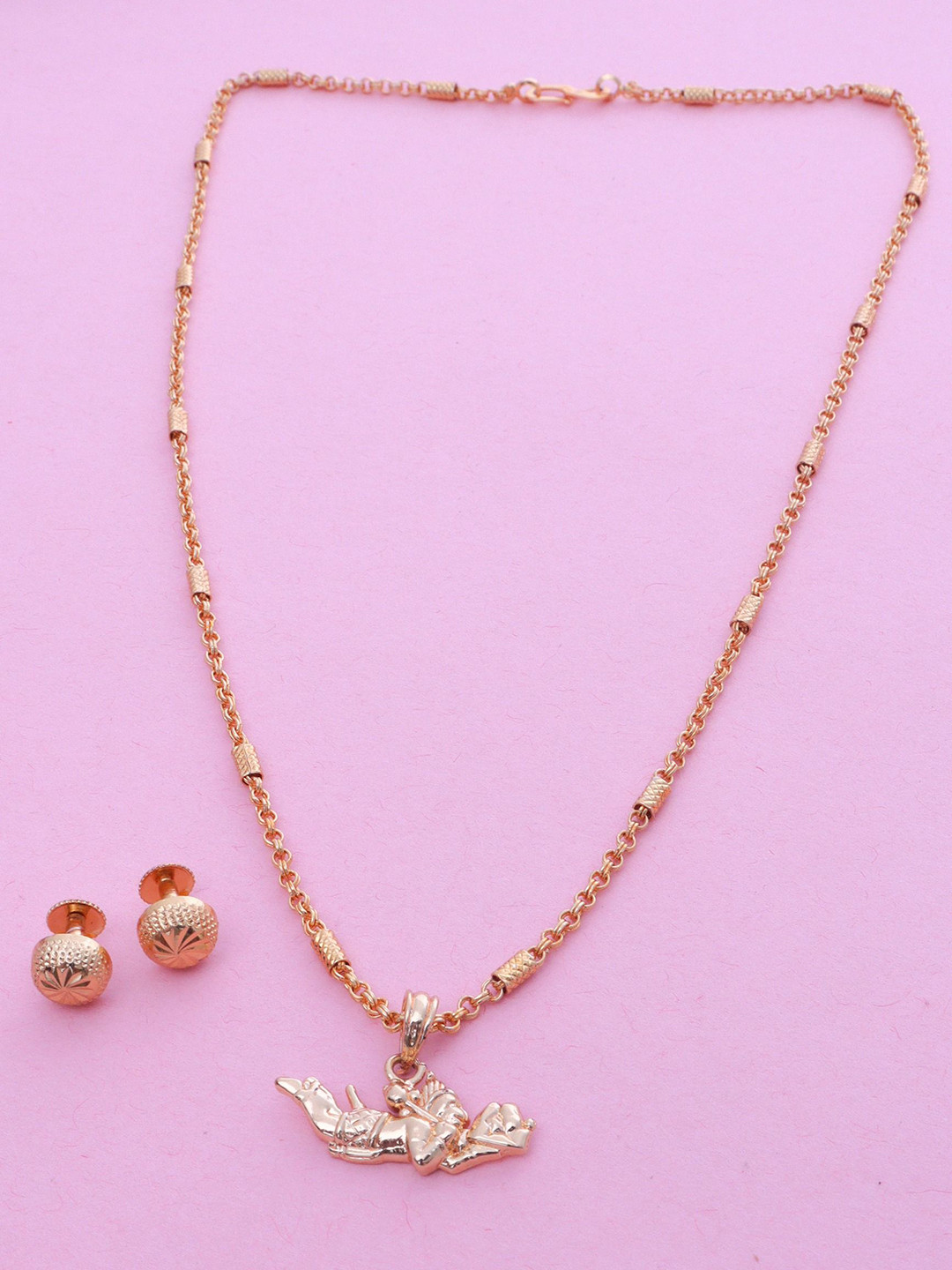 Ramdev Art Fashion Jwellery Gold Plated Lord Hanuman Pendant Jewellery Set