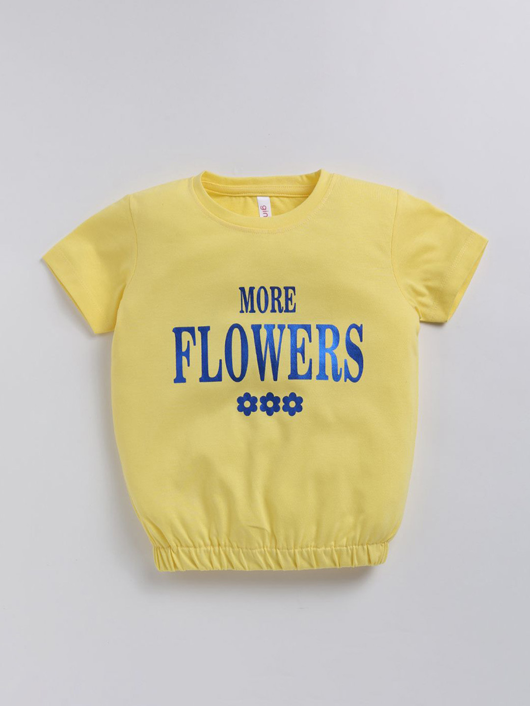 Ginie Girls Typography Printed Round Neck Top