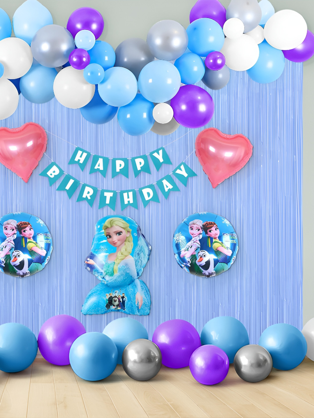 Special You 66 Pcs Blue & White Textured Birthday Decorations